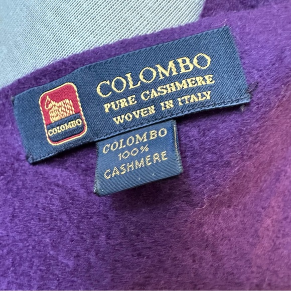 100% Cashmere Vintage Deep Purple Scarf - Picture 2 of 2